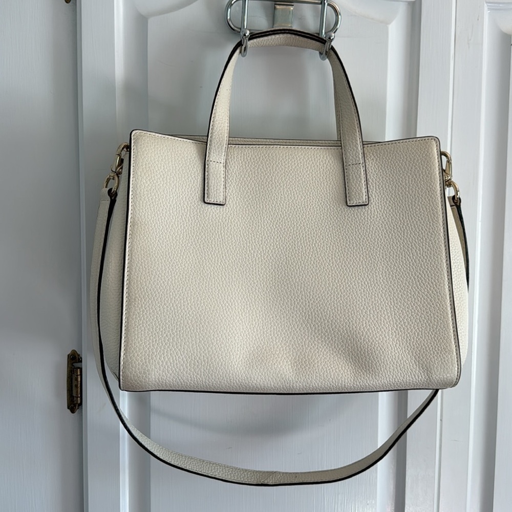KATE SPADE ♠️ Leather Chantal Bridge Place Cream White Bow Satchel Shoulder Bag - Picture 7 of 13